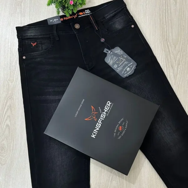 Kingfisher Men's luxury Denim Pent ( Black Wash )
