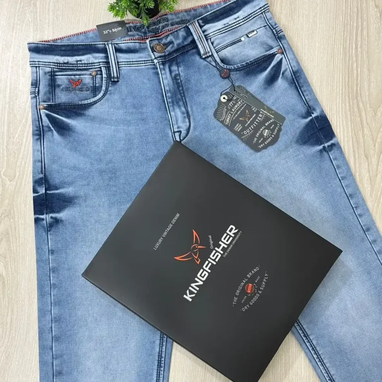 Kingfisher Men’s luxury Denim Pent (Light Wash)