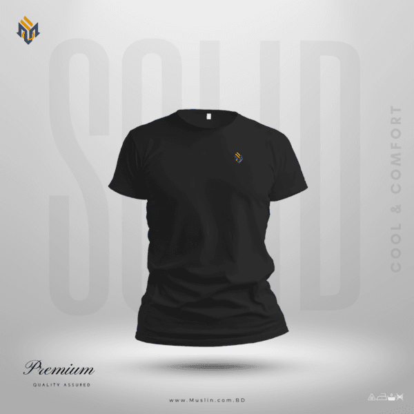 Muslin Premium Solid T-shirt | Black