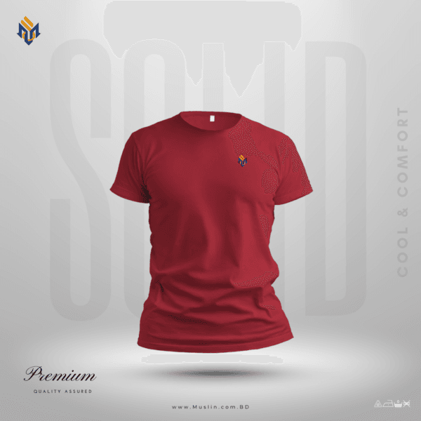 Muslin Premium Solid T-shirt | Maroon