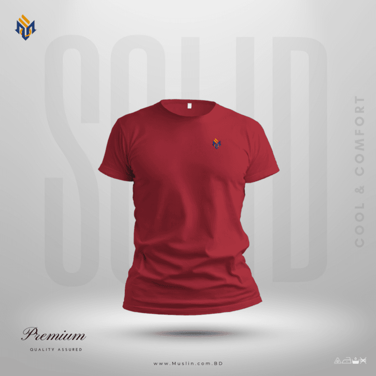 Muslin Premium Solid T-shirt | Maroon