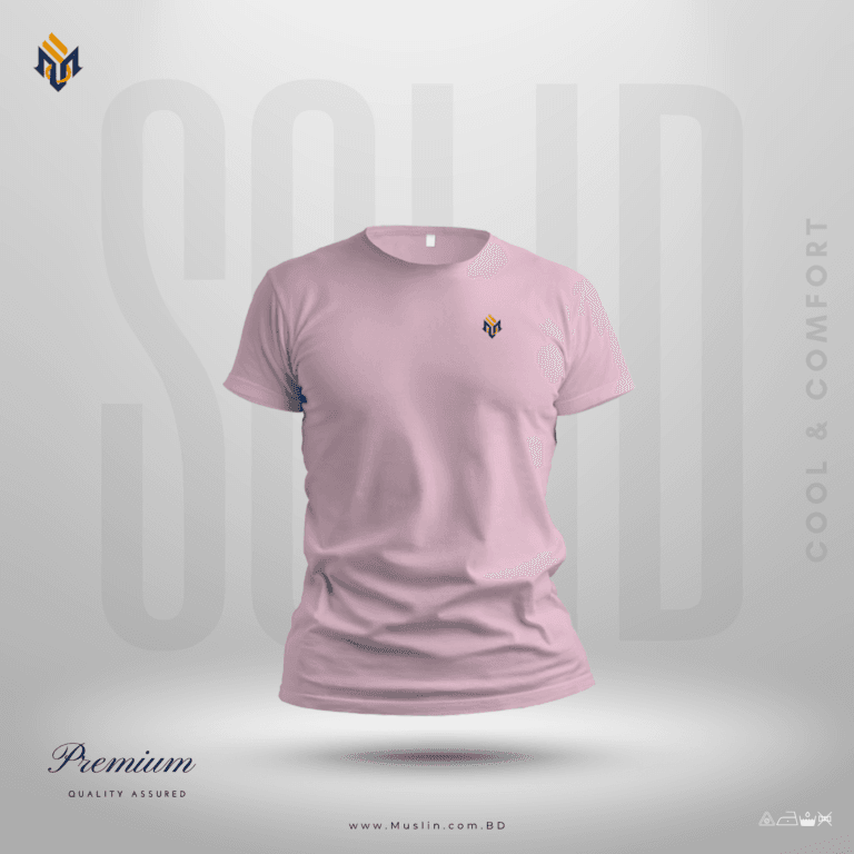 Muslin Premium Solid T-shirt | Light Pink