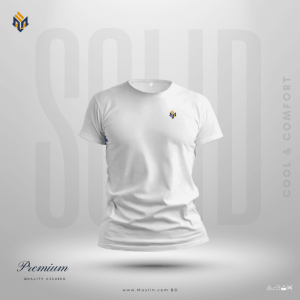Muslin Premium Solid T-shirt | White