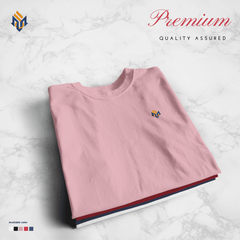 Muslin Premium Solid T-shirt | Light Pink