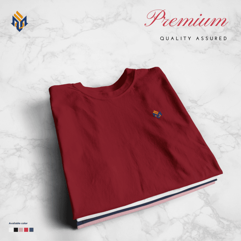Muslin Premium Solid T-shirt | Maroon