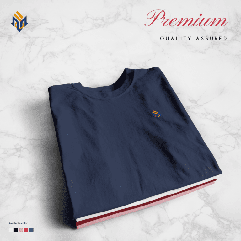 Muslin Premium Solid T-shirt | Blue