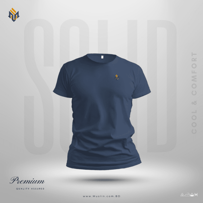 Muslin Premium Solid T-shirt | Blue