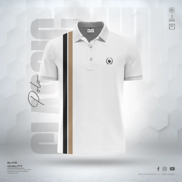 Muslin's Classic Style Polo Shirt | White