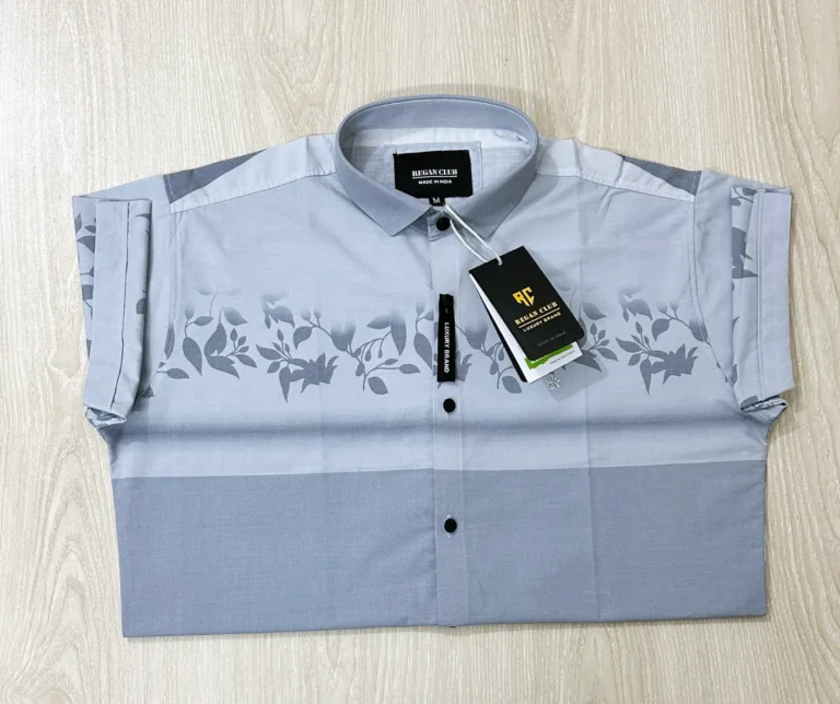 Muslin’s Indian Fabric’s Digital Print Shirt | Ash