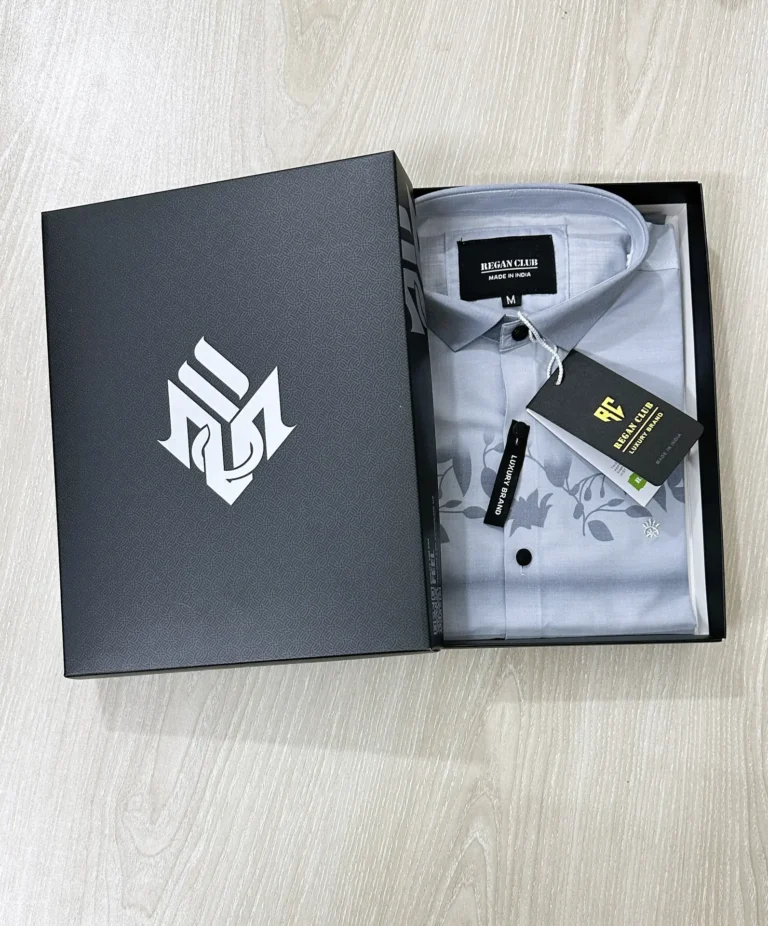 Muslin’s Indian Fabric’s Digital Print Shirt | Ash