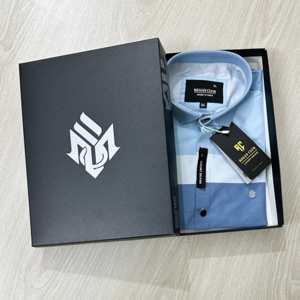 Muslin’s Indian Fabric’s Magnet Shirt | Sky