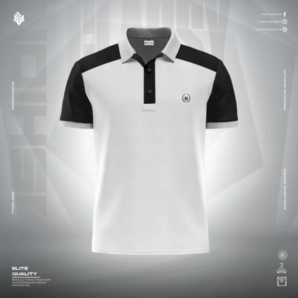 Muslin raglan polo White MP-63