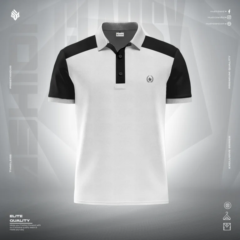 Muslin’s Raglan Style Polo Shirt | White