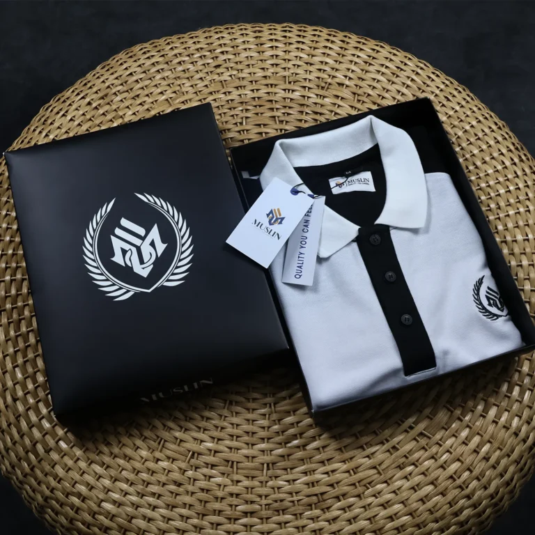 Muslin’s Raglan Style Polo Shirt | White