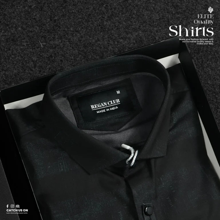 Muslin’s Premium Quality Men’s Digital Printed Full Shirt | Black