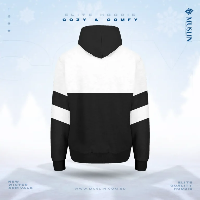 Muslin’s Premium Classic Style hoodie – Black & White