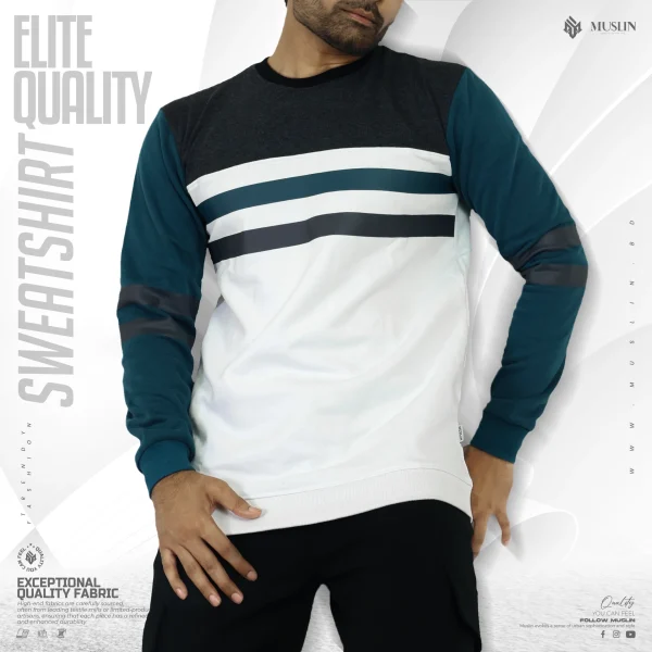 Muslin's Premium Urban Metro Style Stripe Sweatshirt - Patrol